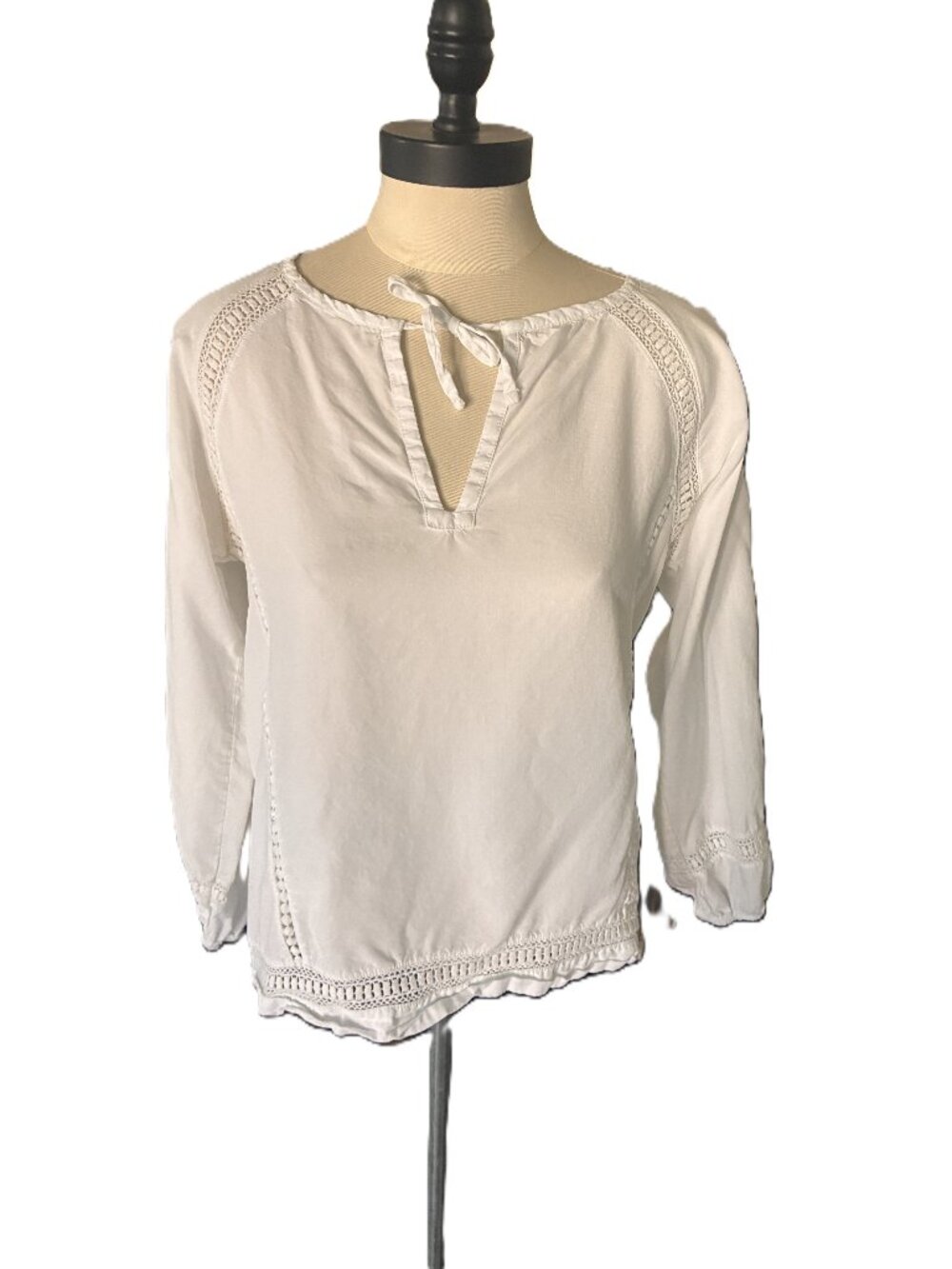 PRANA White Peasant Top sz S